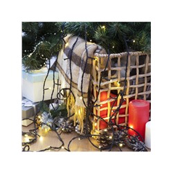 УЦЕНКА Гирлянда «Нить» 20 м, IP20, тёмная нить, 200 LED, свечение тёплое белое, 8 режимов, 220 В