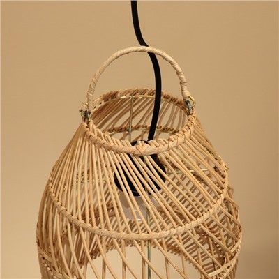 Светильник потолочный из ротанга «Агус», 1×120 Вт, Е27, 23×23×30 см