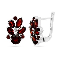 Серьги из серебра гранат, Белиссимо