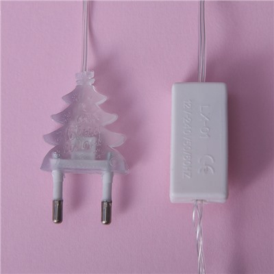 УЦЕНКА Гирлянда «Нить» 5 м с насадками «Клубки красно-золотистые», IP20, прозрачная нить, 20 LED, свечение тёплое белое, 220 В