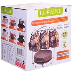 23539 Набор чайный 13пр на подставке LR (х6)