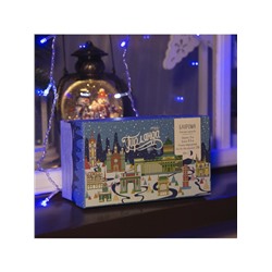 Гирлянда «Бахрома» 4×0.6 м, IP44, прозрачная нить, 180 LED, свечение синее, мерцание белым, 220 В