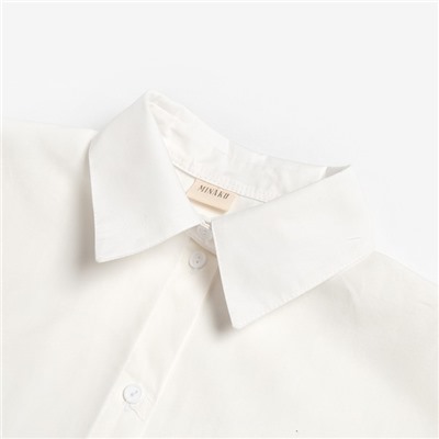 Рубашка женская с объёмными рукавами MINAKU: Casual Collection, размер 50, белая