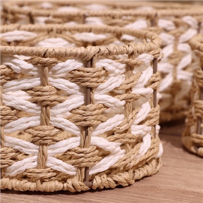 Набор плетёных корзин, 3 шт., 23×19×15 см