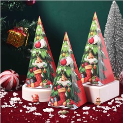 Набор из 4 подарочных складных коробок "ЁЛОЧКИ". Размер: 18,5*7,5 см.