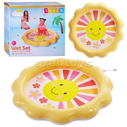 Надувной бассейн с брызгами «Солнышко» 104*104*13см, от 2-х лет, 56126NP, INTEX