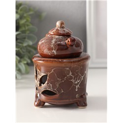 Аромалампа для эфирных масел «Чайник на колонне», под мрамор, 12×8.5×8.5 см, МИКС