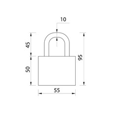 Замок навесной LOCKLAND, 50 мм, влагозащищенный, короткая дужка, 2 ключа, цвет черный