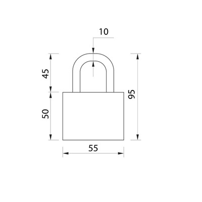 Замок навесной LOCKLAND, 50 мм, влагозащищенный, короткая дужка, 2 ключа, цвет черный