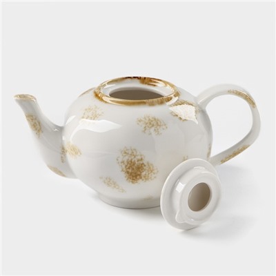 Заварочный чайник Доляна Organic Gold, 650 мл, фарфор, белый