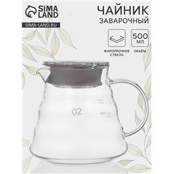 Заварочный чайник «Бриз», 500 мл, с крышкой, стекло
