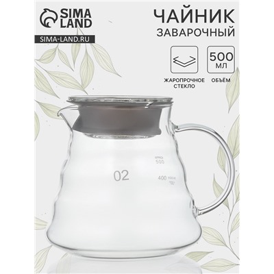 Заварочный чайник «Бриз», 500 мл, с крышкой, стекло
