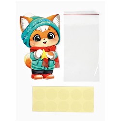 Пакетик под сладости на Новый год «Зимний котик», 6×11 см