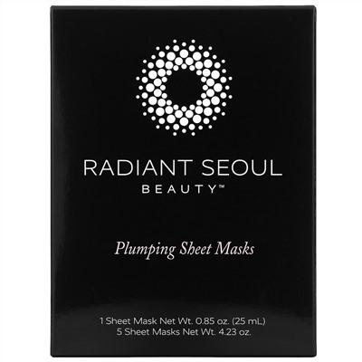 Radiant Seoul, тканевая маска для объема и гладкости кожи, 5 шт. по 25 мл (0,85 унции)