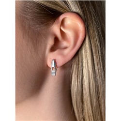 Серьги из серебра с фианитами родированные 925 пробы С-7330р200