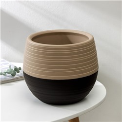 Горшок для цветов с поддоном «СибПолимер. Дуэт», 2.5 л, пластиковый, цвет шоколадный / кофе с молоком