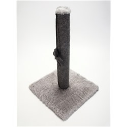 Когтеточка-столбик«Пижон» с игрушкой бантиком 30×30×50 см, серый