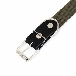 Ошейник брезентовый безразмерный однослойный, 72×3.5 см, ОШ 45-60 см, хаки