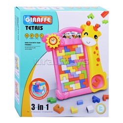 Логическая игра "Умный жираф" 3в1 (розовый) в коробке