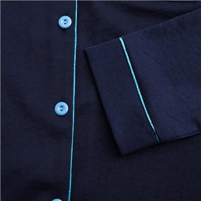 Пижама женская (рубашка, шорты) MINAKU: Light touch, синяя, размер 52