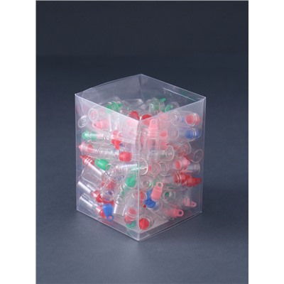 Баночка для хранения с пробкой и петелькой, стекло, для творчества и декора, 1.5 мл, набор 100 шт., 1.1×1.1×2.2 см МИКС