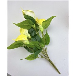 Калла желтая,  5 бутонов 35см, ЭКО силикон