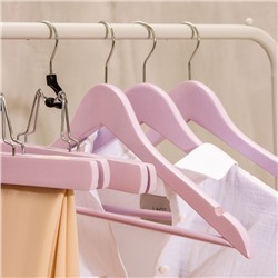 Плечики - вешалки LaDо́m Brillant, 44.5×23×1.2 см, 3 шт., деревянные, широкие плечики, цвет розовый