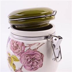 60255 Банка для сыпучих 700мл Розовый сад доломит/металл LR (х36)