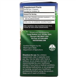 Fungi Perfecti, Host Defense, грибы, трутовик разноцветный, поддержка иммунной системы, 120 вегетарианских капсул