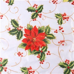 Скатерть новогодняя Доляна «В преддверии Рождества» 145×300 см, 100% п/э