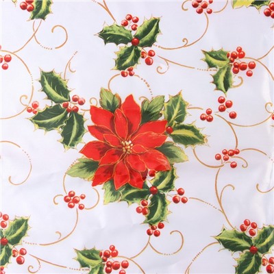 Скатерть новогодняя Доляна «В преддверии Рождества» 145×300 см, 100% п/э