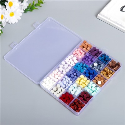 Набор сургуча «Светлые и тёмные цвета», матовый, перламутр, 24 цвета, 19×13×2 см