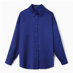 Рубашка женская, цвет синий, размер М (44)