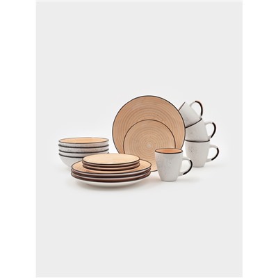 Набор тарелок Доляна Nature, 4 шт., d=19 см, керамика, оранжевые