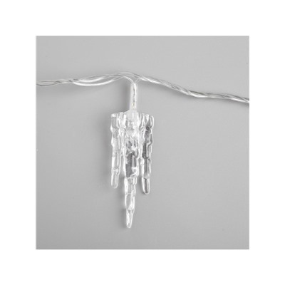 Гирлянда «Нить» 5 м с насадками «Льдинка», IP20, прозрачная нить, 20 LED, свечение мульти (RG/RB), мигание, 220 В