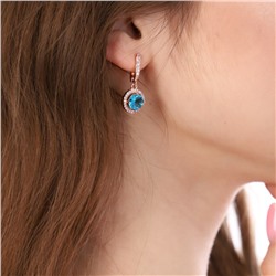 Серьги коллекция "Дубай" покрытие позолота,цвет камня: голубой, арт. 847.602