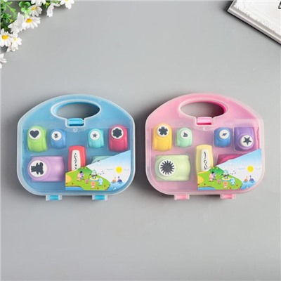 Набор фигурных дыроколов в сундучке (набор 7 шт.), 17×19×4.5 см, МИКС