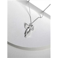 Колье из серебра с фианитами родированное - Бант 241-10-269р
