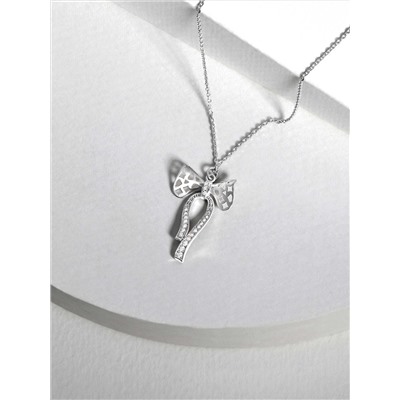 Колье из серебра с фианитами родированное - Бант 241-10-269р
