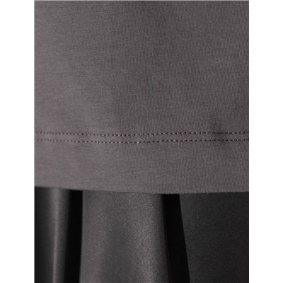 Нарядная футболка с принтом фольгой из премиального хлопка с эластаном