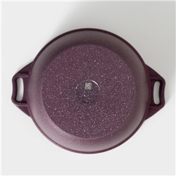 Кастрюля KUKMARA Trendy style, 4 л, d=24 см, h=14.5 см, антипригарное покрытие, стеклянная крышка, литой алюминий, фиолетовая