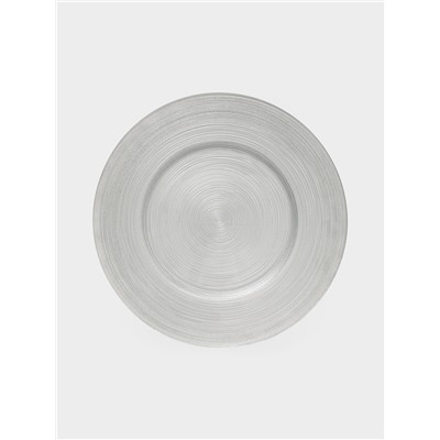 Тарелка подстановочная Wilson&Young Silvery, d=33 см, стекло, серебристая