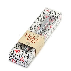 Ручка шариковая "Dolce vita. Сердечки. Красные и черные" металлический корпус 0,7 мм, синяя