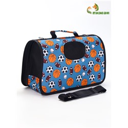 Сумка - переноска для животных «Спорт», размер S, 37.5×17×22 см, голубая