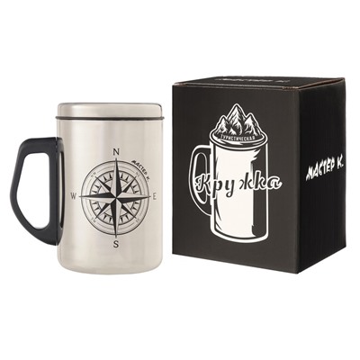 Термокружка, 500 мл, «Компас», сохраняет тепло 2 ч, 13.5×8.3 см