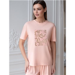 Футболка с принтом свободная из премиального 100% хлопка