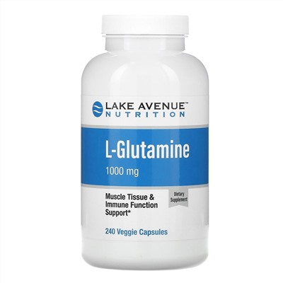 Lake Avenue Nutrition, L-глютамин, 1000 мг, 240 растительных капсул