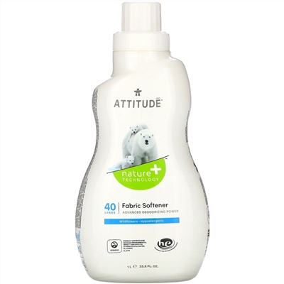 ATTITUDE, Fabric Softener, Wildflowers, 40 Loads, 33.8 fl oz (1 l)