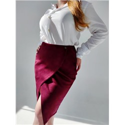 Юбка на запах замшевая 3202 (Бордо)