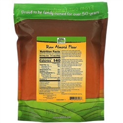 Now Foods, Real Food, сырая миндальная мука, 624 г (22 унции)